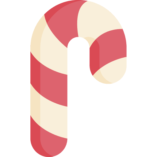 Candy cane sweet christmas food icon