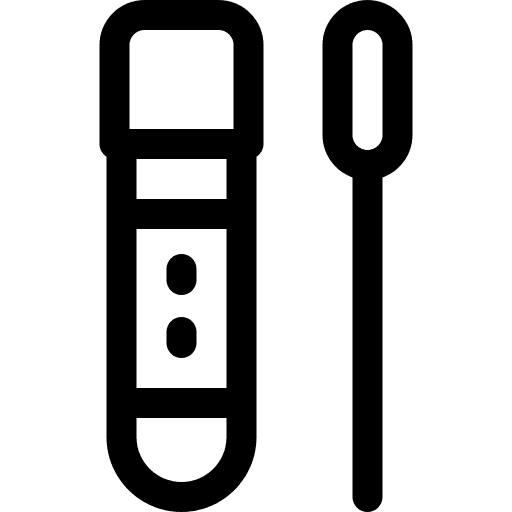 Cotton swab test tube evidence medical equipment icon