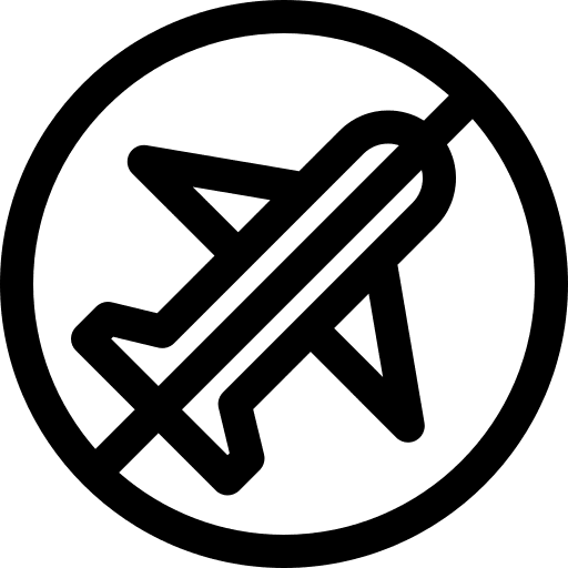 No travelling forbidden no travelling no flight icon