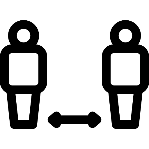 Social coronavirus healthcare and medical distance icon