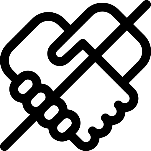No handshake virus covid 19 coronavirus icon
