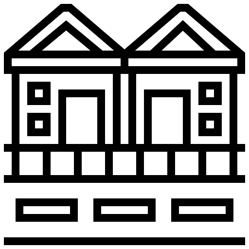 House residential architecture and city street icon