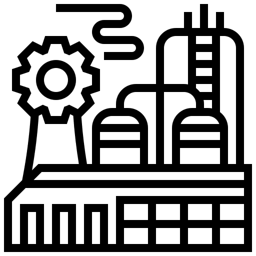 Industrial powerplant factory manufacturing icon