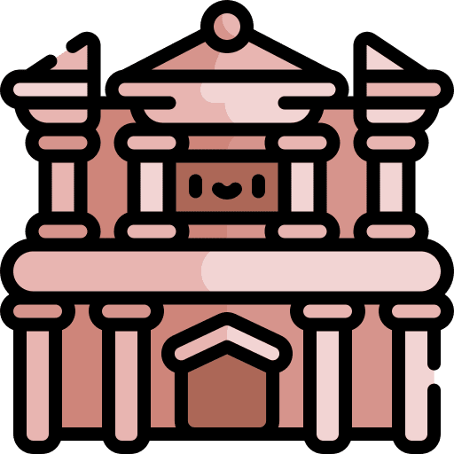 Petra architecture and city monuments gate icon