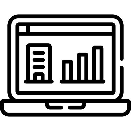 Analytics programming analysis graphs icon