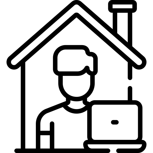 Work from home people teleworking work from home icon