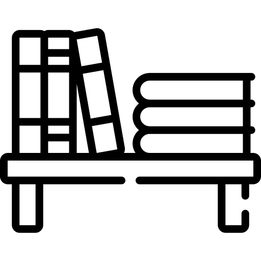 Books desk pencil furniture icon