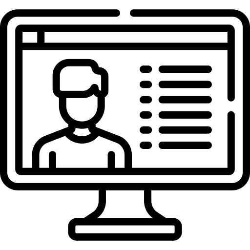 Webinar avatar online communication icon