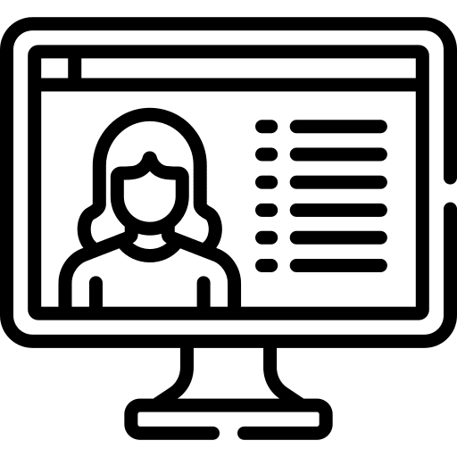 Webinar woman avatar conference icon