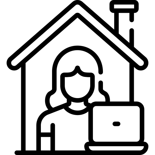 Work from home comfort zone freelance shelter icon