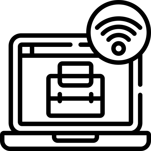 Work from home freelance job monitor icon