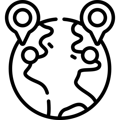 World maps and location network world map icon