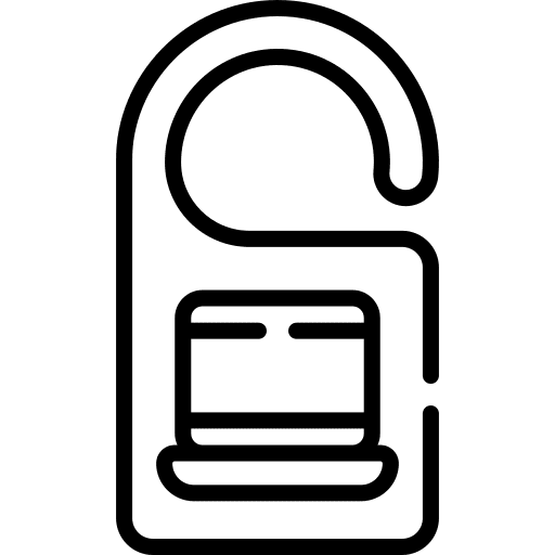 Door hanger do not disturb signaling door knob icon