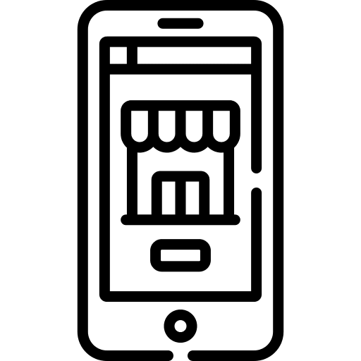 Online store mobile online store commerce and shopping icon