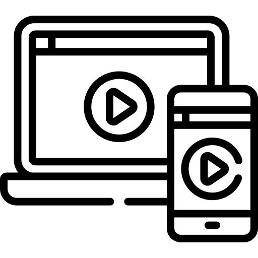 Responsive design computer browser video player icon