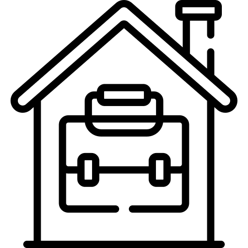 Work from home bag home job icon