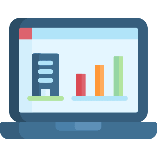 Analytics computer laptop programming icon