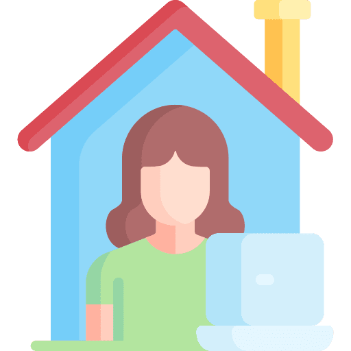 Work from home shelter laptop telecommuting icon