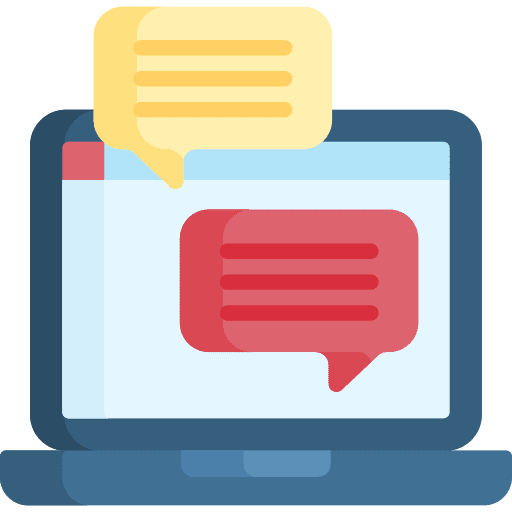 Chat conversation laptop message icon