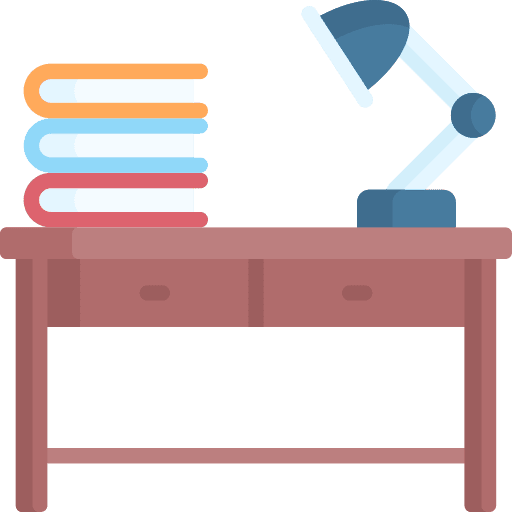 Desk work education teleworking icon