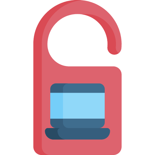 Door hanger signaling hanger door knob icon