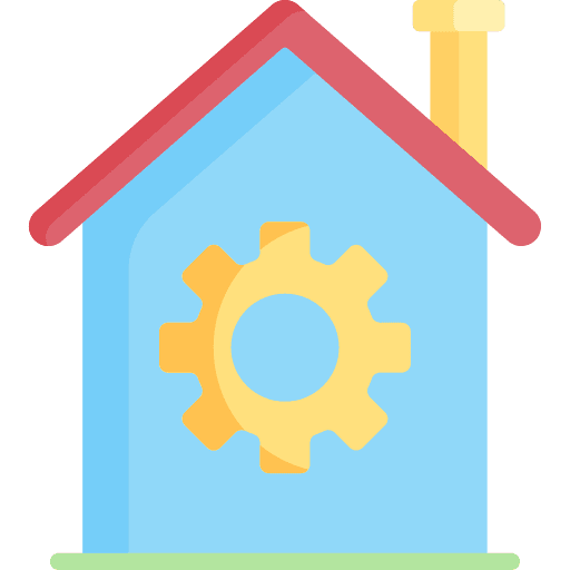 House house cogwheel construction icon