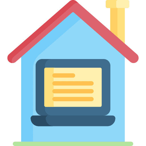 Work from home laptop telecommuting freelance icon