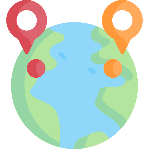 World location pin earth icon