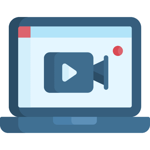 Webinar video streaming computer icon