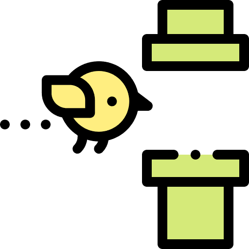 Bird pipe technology videogame icon