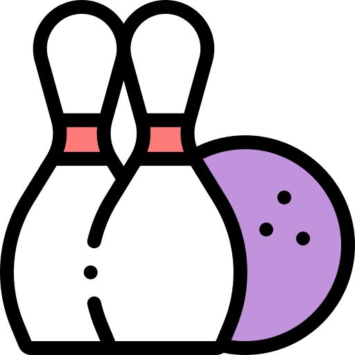 Bowling pins sports bowling leisure icon