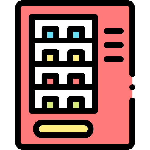 Vending machine entertainment electronics drinks icon