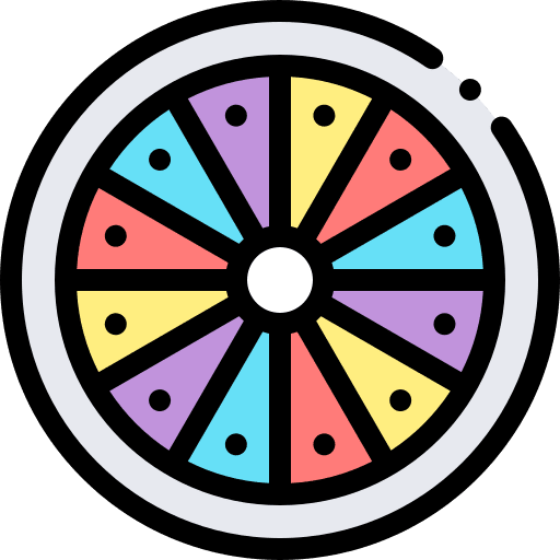 Lottery game casino gambling wheel icon
