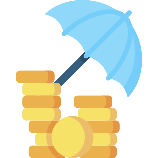 Insurance savings bank currency icon
