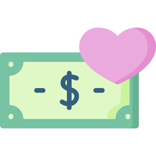 Love charity donation business and finance icon