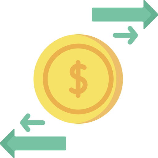 Money transfer currency exchange dollar exchange icon