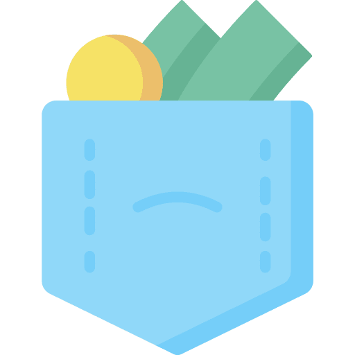 Pocket cash currency business and finance icon