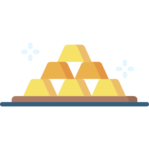 Gold ingots rich gold bars invesment icon