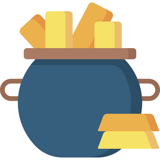 Gold pot gold pot gold bars luxury icon