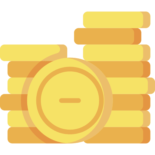 Coin currency money stack icon