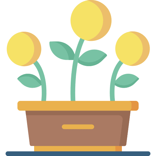 Growth business and finance plant investment icon