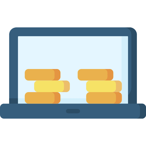 Laptop laptop business and finance investment icon