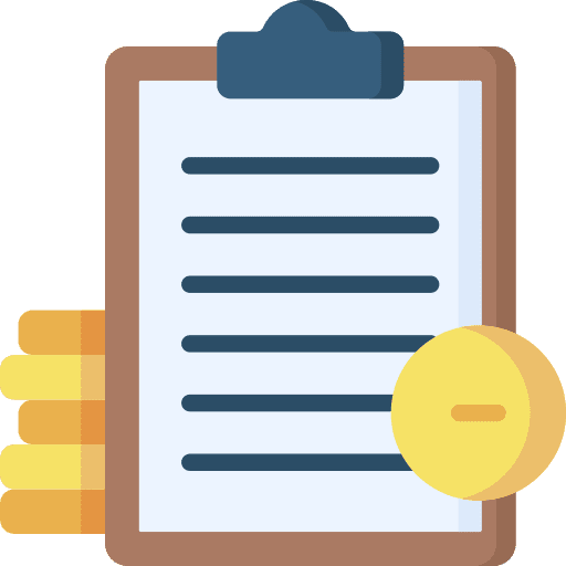 List coin list money icon