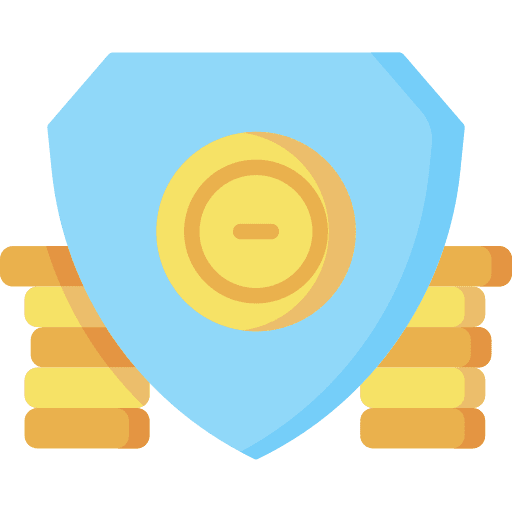 Shield cash security money icon