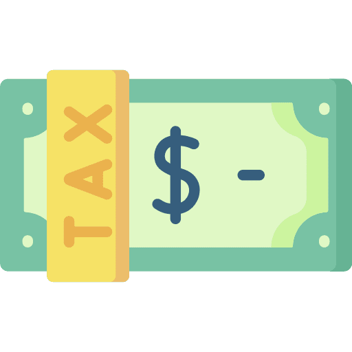 Tax commerce and shopping payment tax icon