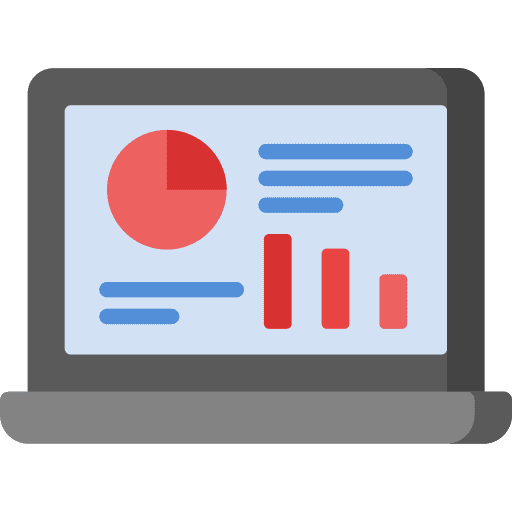 Laptop chart line graph business and finance icon