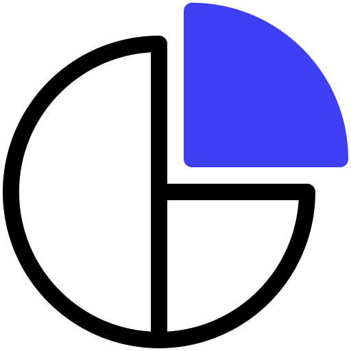 Pie charts fraction market share pie chart icon