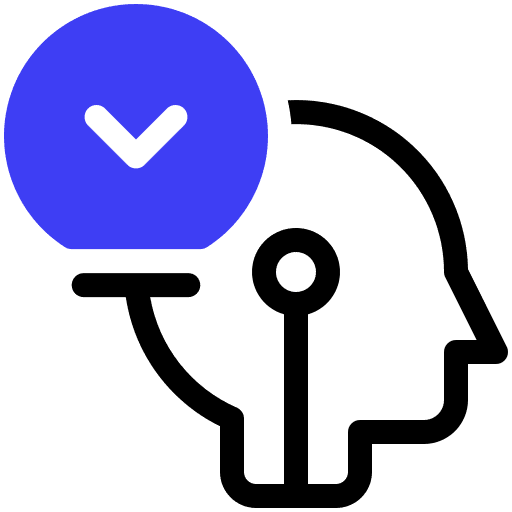 Heads mind lightbulb idea icon