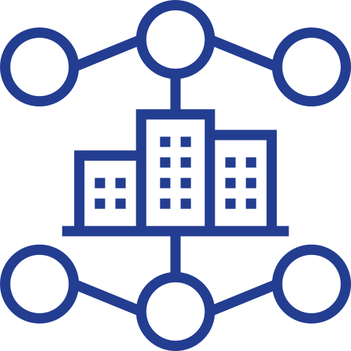 Business team global connected icon