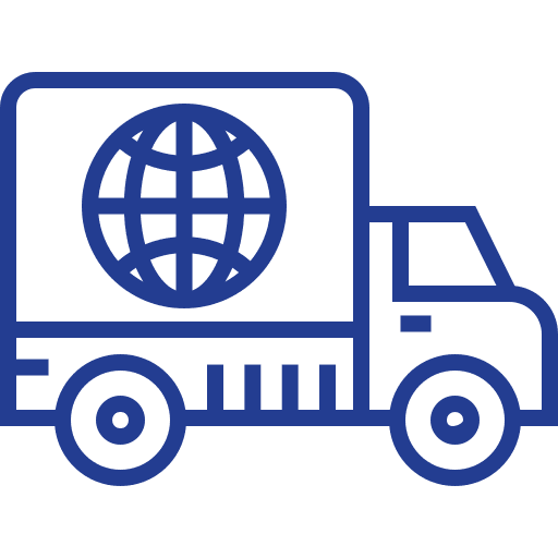 Global distribution global logistics delivery delivery truck icon